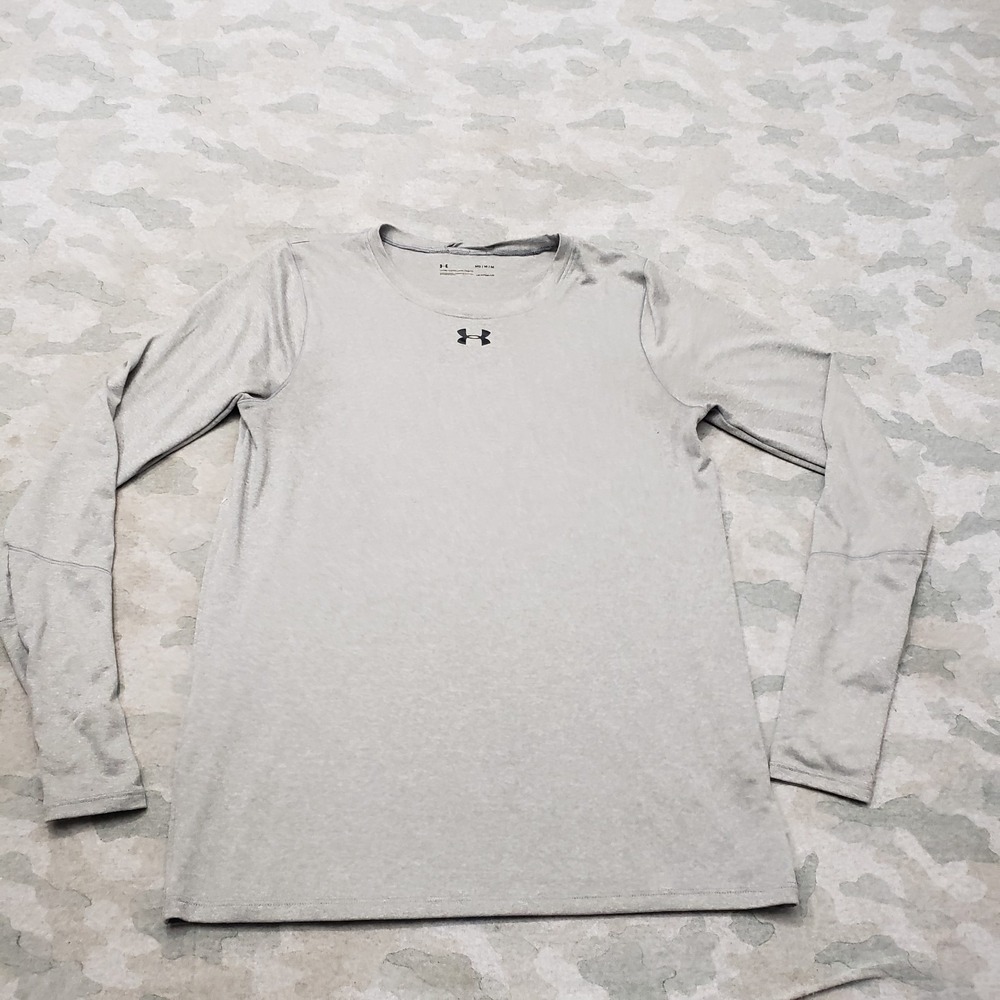 Under Armour Shirt Mens Medium Gray Heatgear Loose Long‎ Sleeve